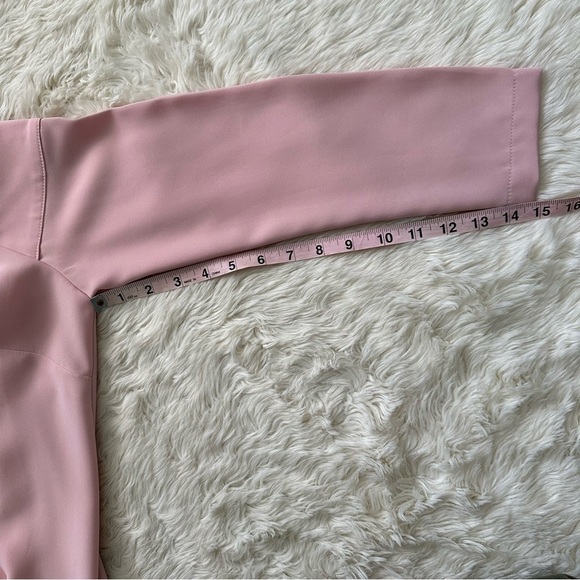 Amanda Uprichard Dress Cold Shoulder Bow Tie Long Sleeve Mini Pale Pink P - Picture 11 of 11